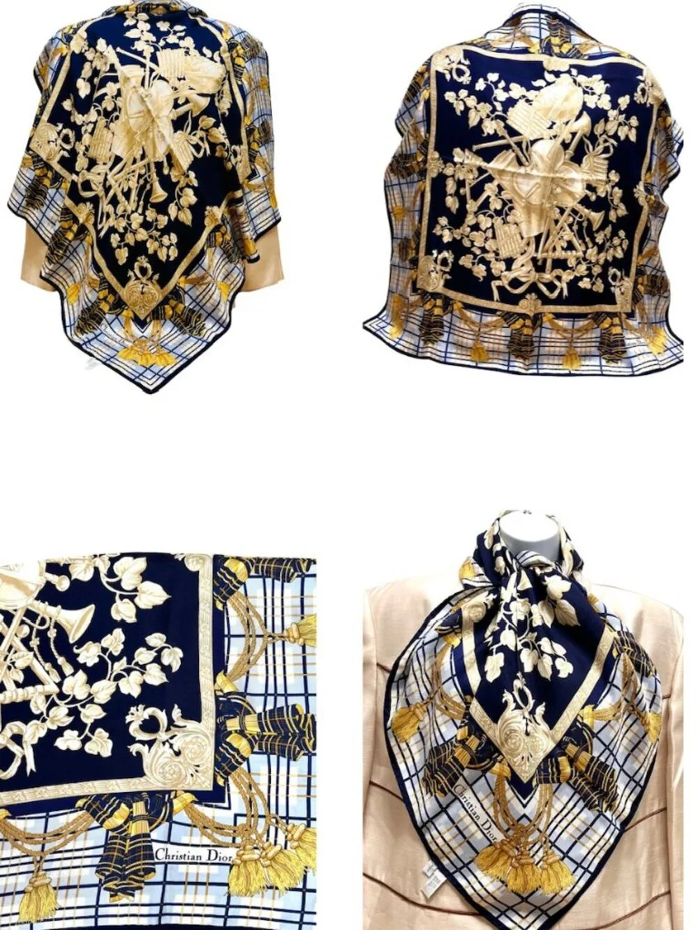 Christian Dior Pour  Silk Scarf Satin 35